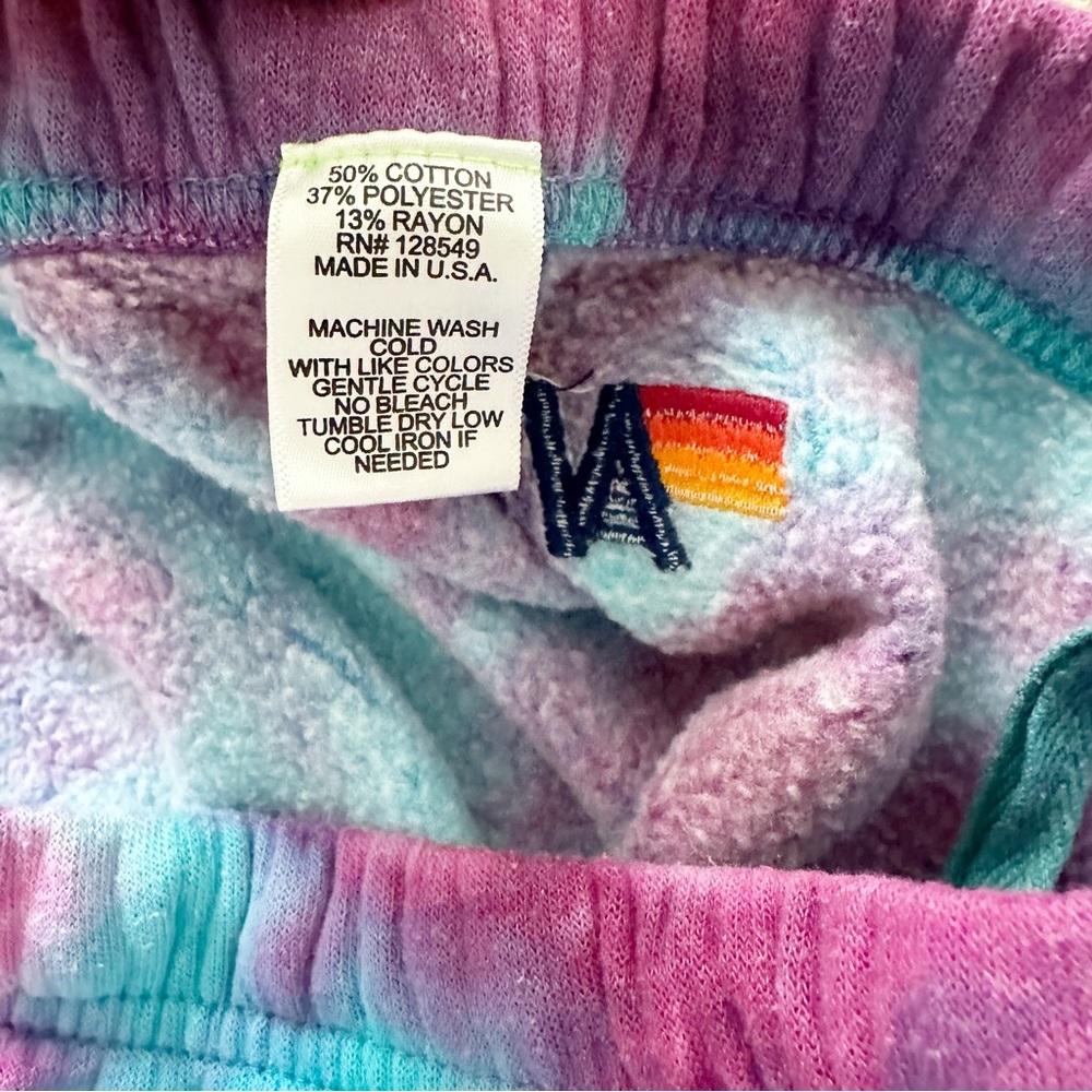 Aviator Nation Hand Tie Dye Sweatpants Turquoise Magenta Sz M - Picture 4 of 5